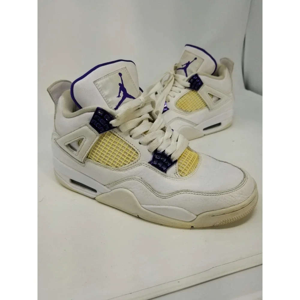 Jordan 4 Retro White Mid Purple Metallic Men's Size 8 CT8527-115